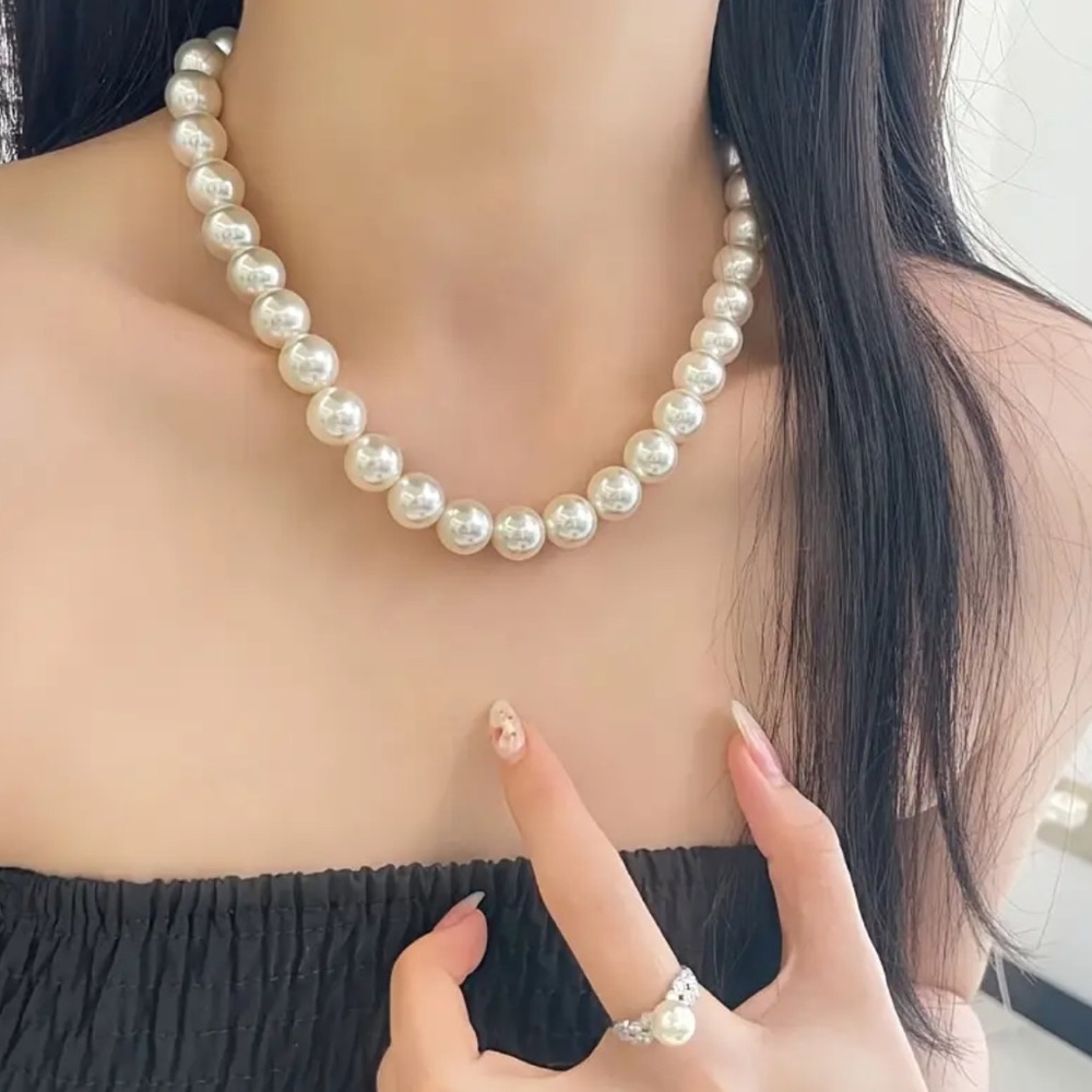 Luxurious Imitation Freshwater Pearl Necklace Collarbone Chain Cross-Border Styl